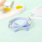 Plaid Cat Collar with Tie Bow, Adjustable Nylon Pet Accessory