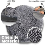 Bed for Dogs & Cats, Soft & Relaxing Round Dog Bed, Chenille Material, Removable Cover, Washable & Dryer Safe–Grey Med
