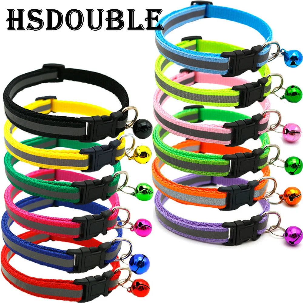 Reflective Cat Collar with Bell, Adjustable Breakaway 2-Pack