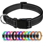 Reflective Dog Collar, Adjustable Nylon Safety Collar for Small & Medium Dogs