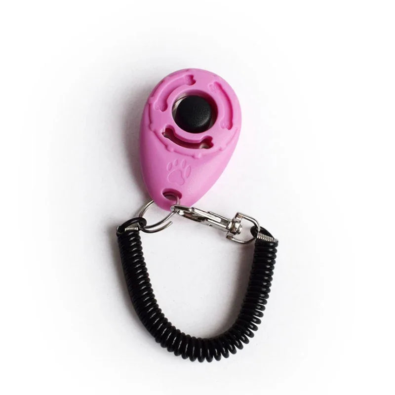 Dog Training Clicker Plastic Adjustable Wrist Strap Pet Trainer