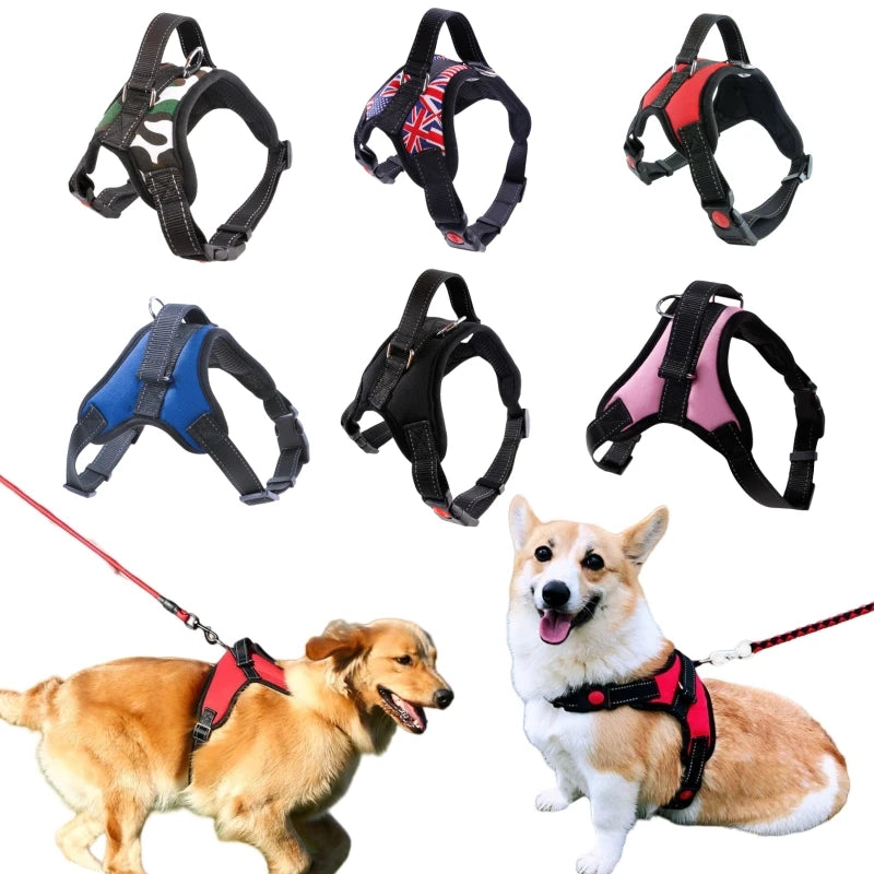 Dog Harness – Reflective Padded Nylon Vest with Quick Release