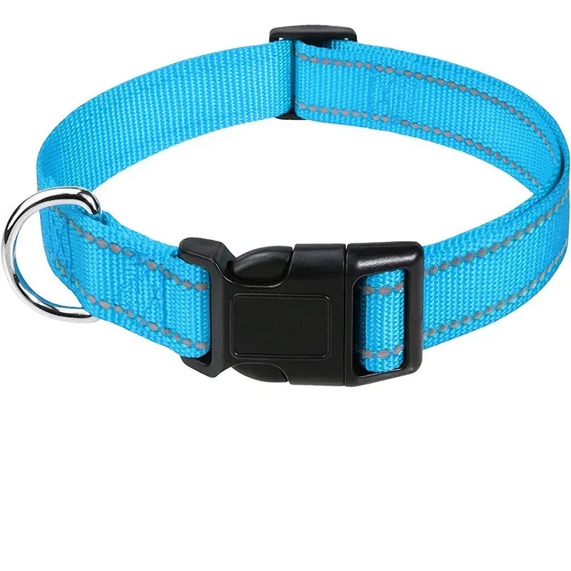 Reflective Dog Collar Adjustable Nylon Safety Collar for Small & Medium Dogs