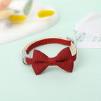 Plaid Cat Collar with Tie Bow, Adjustable Nylon Pet Accessory