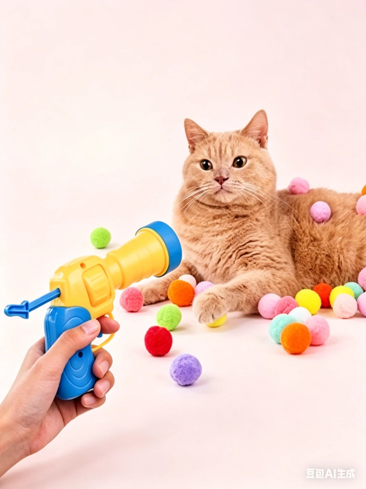 Interactive Cat Toy Playset with 20 Plush Balls for Indoor Cats