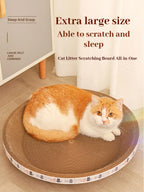 Corrugated Cat Scratching Post with Catnip & Lounge Bed