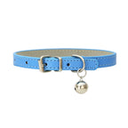 PU Leather Cat Collar Adjustable Soft Padded Pet Collar with Bell