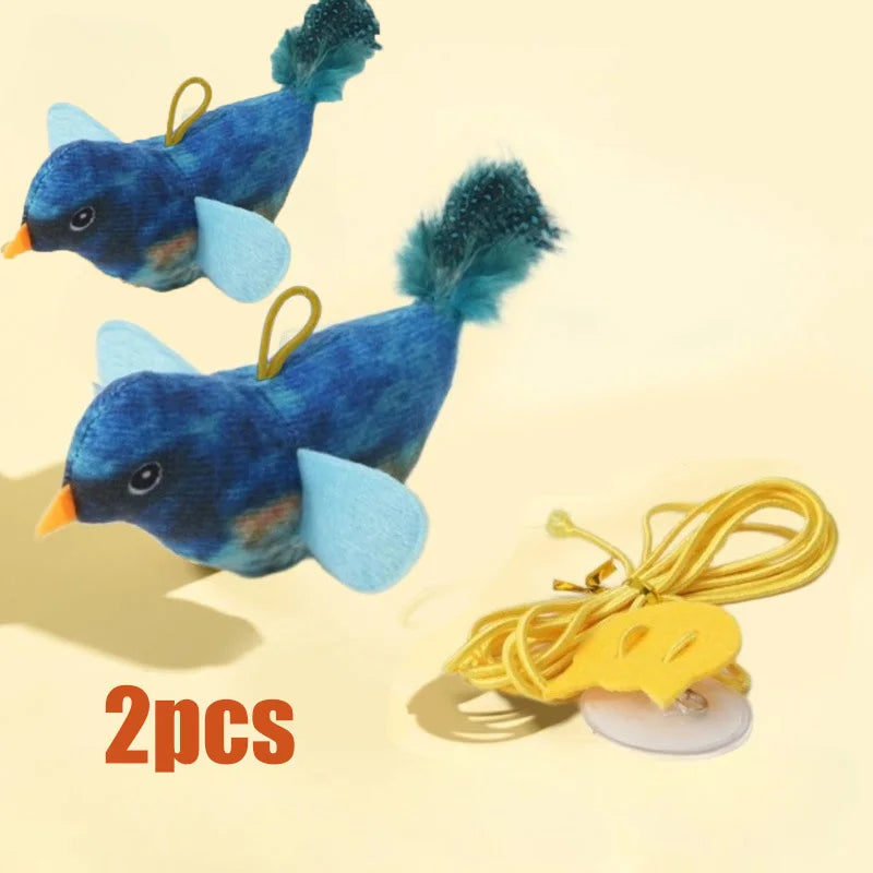 Interactive Bird Cat Toy – Teaser with Catnip