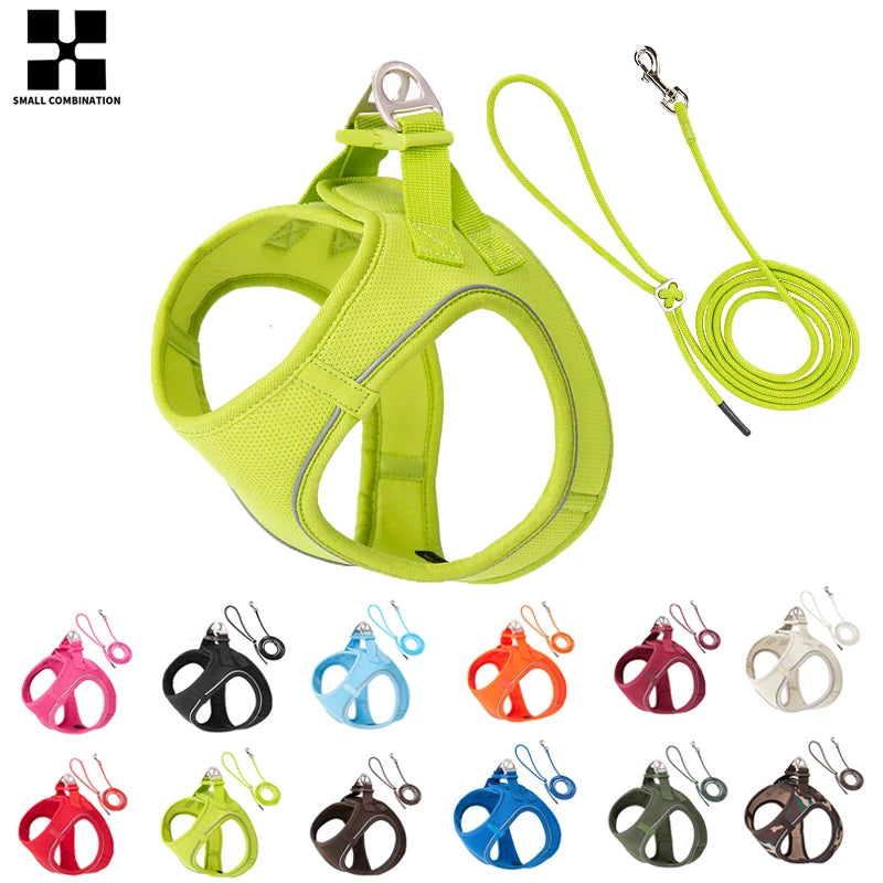 Dog Harness and Leash Set, Adjustable Reflective Puppy Vest