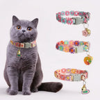 Embroidered Cat Collar with Bell – Breakaway Safety Buckle