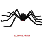 Horror Halloween Plush Spider Decoration Giant Halloween Spiders Web Party Prop Haunted Outdoor Chamber Prank Black Spider Decor