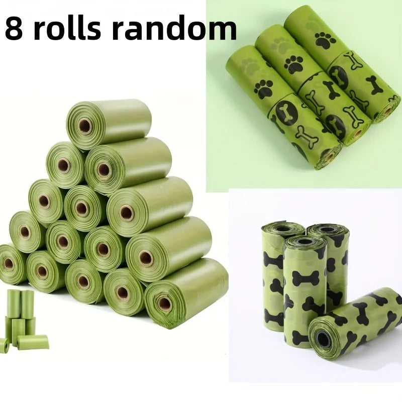 Biodegradable Dog Poop Bags, 8 Rolls, Unscented & Leak-Proof