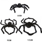 150/200cm Black Scary Giant Spider Huge Spider Web Halloween Decoration Props Haunted House Holiday Outdoor Giant Decoration
