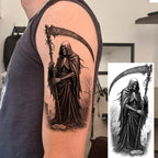 1 Sheet Evil Grim Reaper Skull Temporary Tattoos For Men Women Waterproof Fake Tattoos 3D Dragon Scorpion Warrior Tatoo Stickers