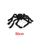 75/150/200cm Halloween Plush Simulation Spider Colorful Black Ghost House Bar Scary Big Spider Outdoor Decor Props Spider Web