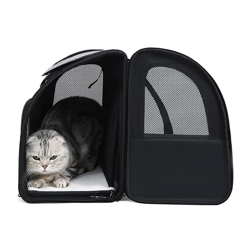 Cat Carrier Backpacks Expandable Cat Backpack with Shade Cover, Breathable Mesh Pet Carrier Backpack Bag for Travel Hiking Campi