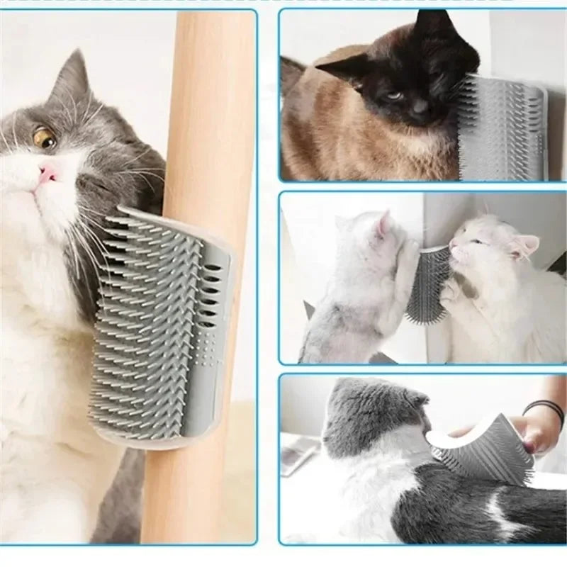 Cat Corner Groomer – Wall Mount Self Grooming Brush