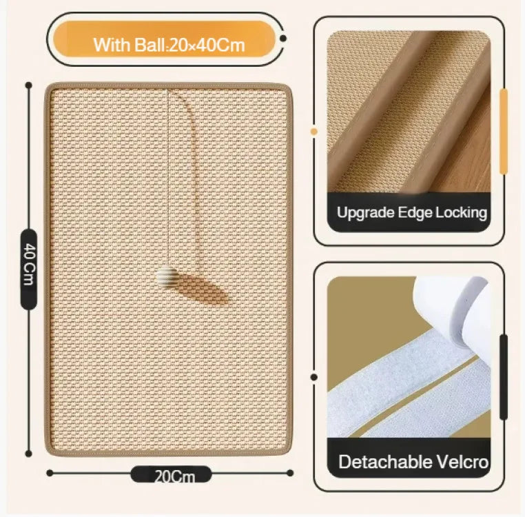 Cat Scratch Mat, Sisal Furniture Protector & Scratching Pad