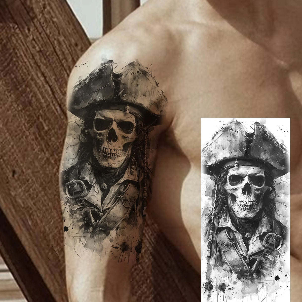 1 Sheet Evil Grim Reaper Skull Temporary Tattoos For Men Women Waterproof Fake Tattoos 3D Dragon Scorpion Warrior Tatoo Stickers