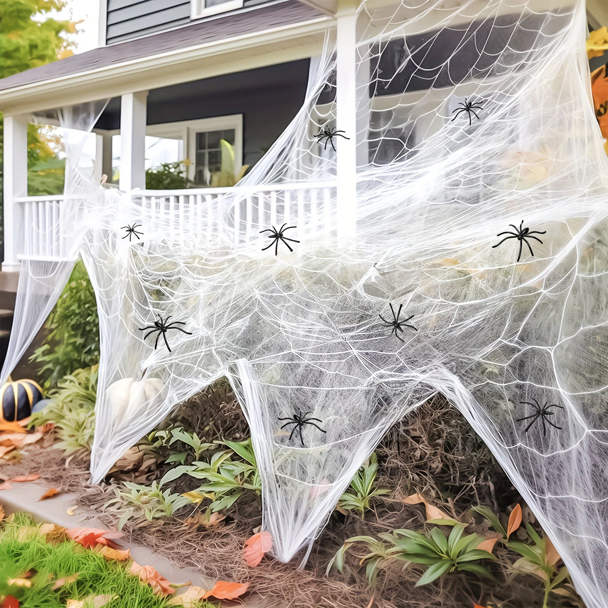 120-35 sqft Spider Webs Halloween Decorations Bonus with Fake Spiders for Halloween Indoor and Outdoor Party Supplies