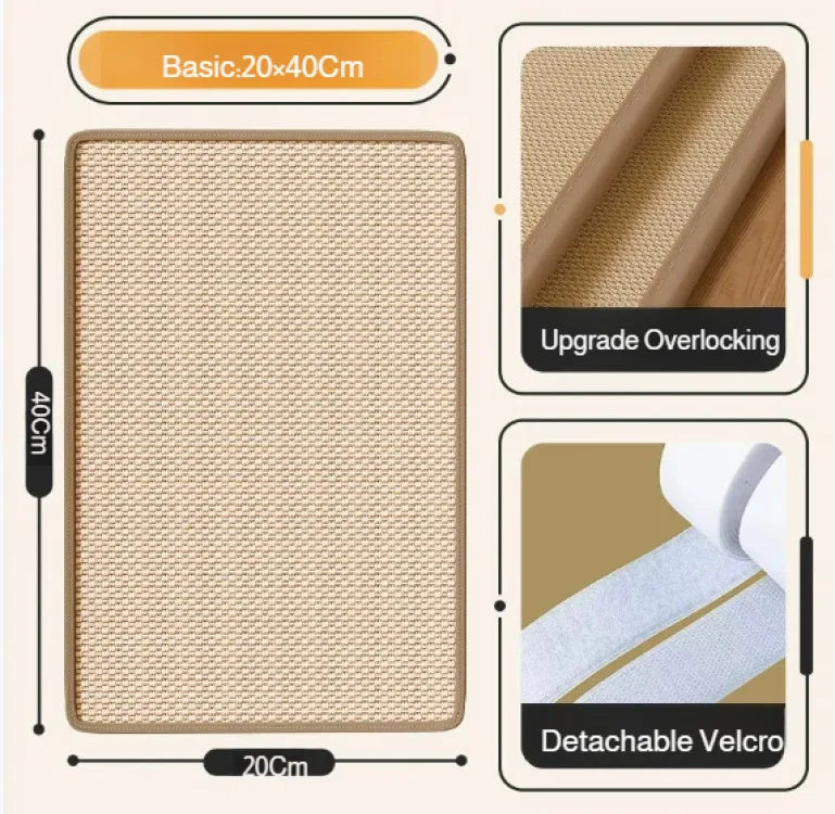 Cat Scratch Mat, Sisal Furniture Protector & Scratching Pad