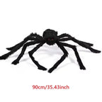 Horror Halloween Plush Spider Decoration Giant Halloween Spiders Web Party Prop Haunted Outdoor Chamber Prank Black Spider Decor