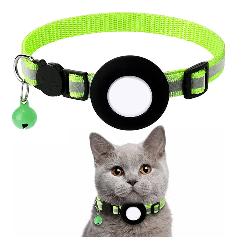 AirTag Cat Collar, Reflective Breakaway Collar with Bell