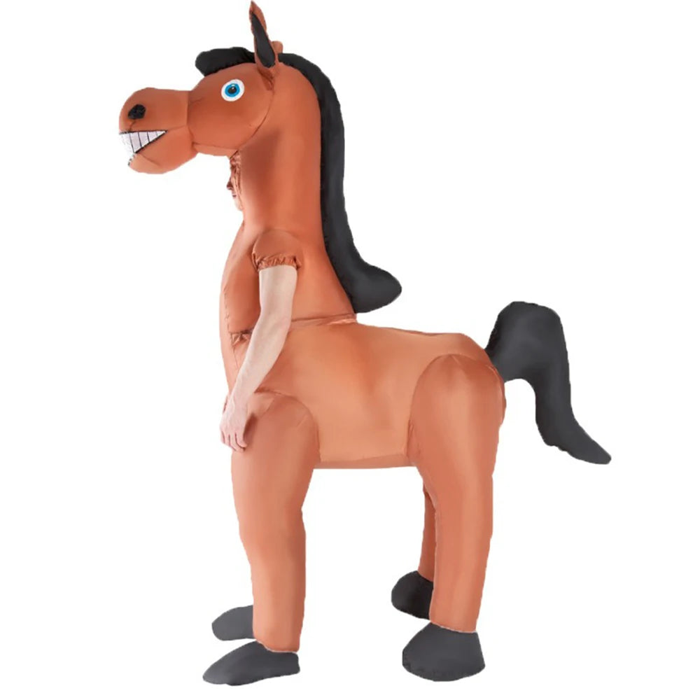 Full Coverage Dinosaur Horse Inflatable Suit Adult Wear Animal Cartoon Doll Costume Halloween Cosplay Clothing Prop