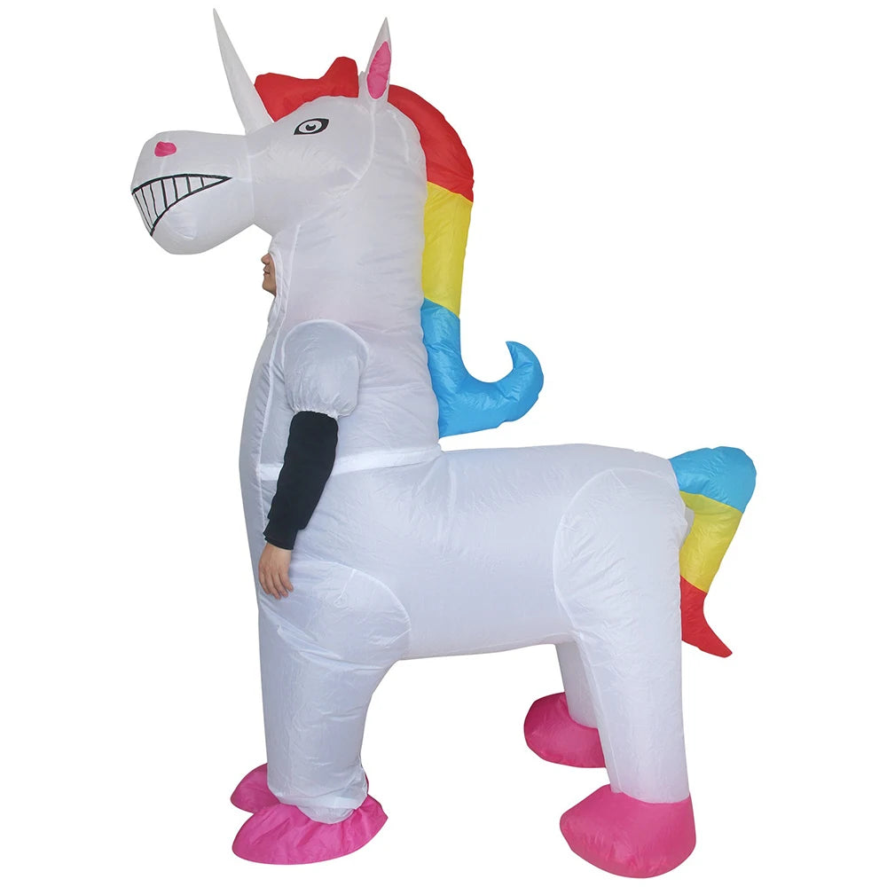 Full Coverage Dinosaur Horse Inflatable Suit Adult Wear Animal Cartoon Doll Costume Halloween Cosplay Clothing Prop