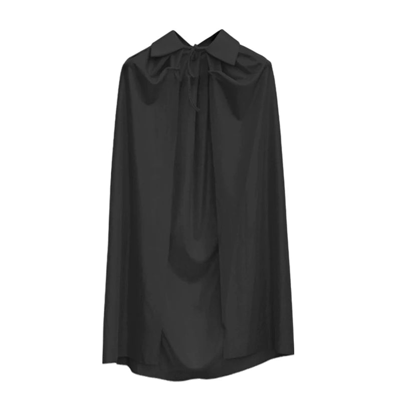Sheer Cape Robe Men Halloween Clubwear Man Grim Reaper Death Vampire Ghost Wizard Ultra Thin Cloak Stage Costume
