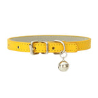PU Leather Cat Collar Adjustable Soft Padded Pet Collar with Bell