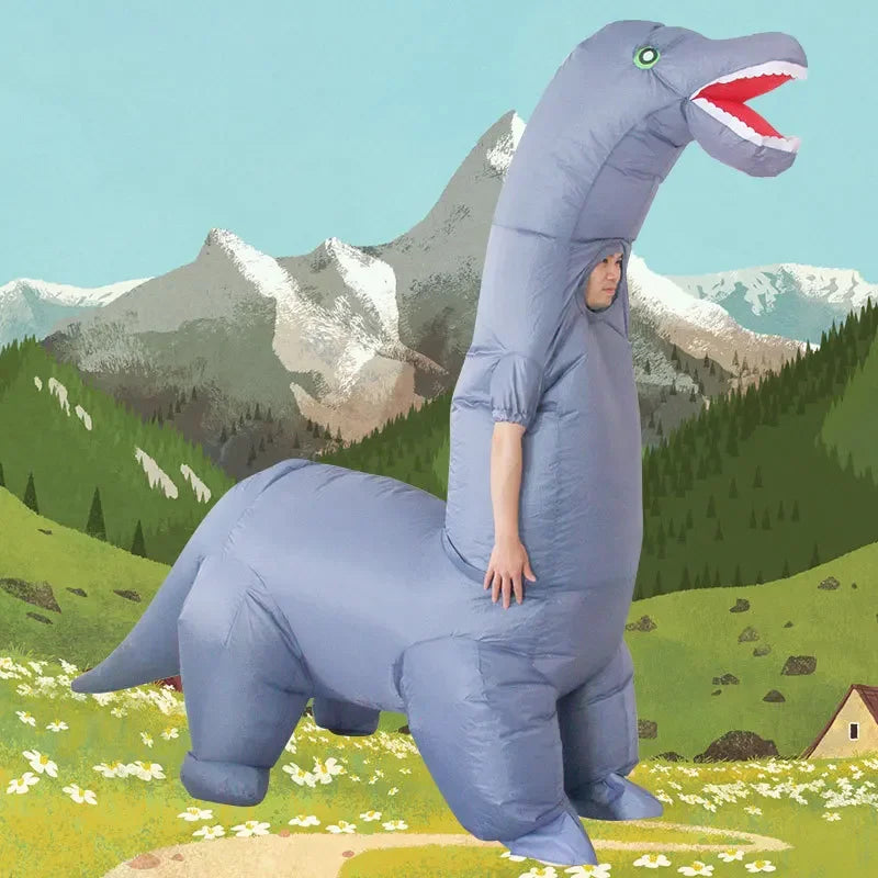 2024 New Inflatable Dinosaur Costume Adult Diplodocus Dino Costume Blow Up Halloween Costumes for Adults Height 150-190cm