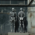 Halloween Men Women Skeleton Cosplay Jumpsuit and Mask Party Skull Steampunk Costume Elastic Bodysuits Romper