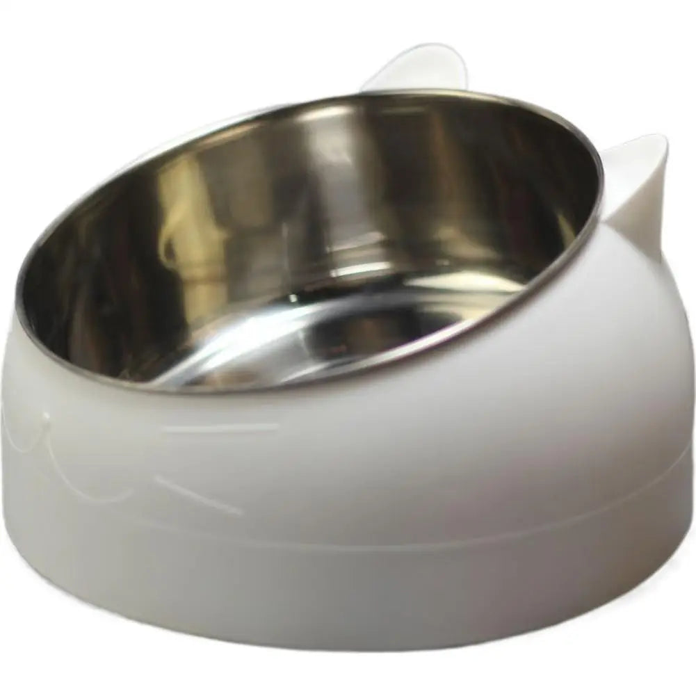 Stainless Steel Cat Bowl – 15° Inclined Non-Slip Feeder
