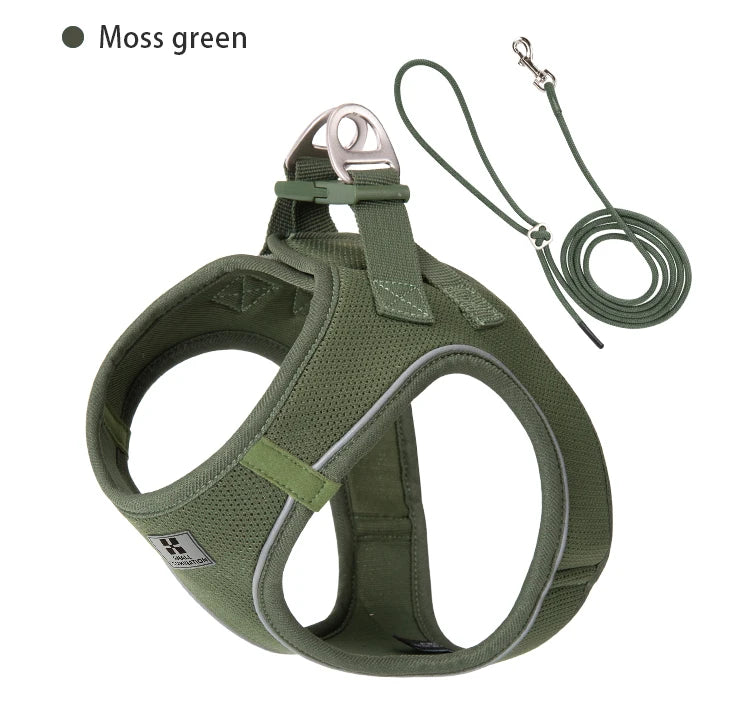Dog Harness and Leash Set, Adjustable Reflective Puppy Vest