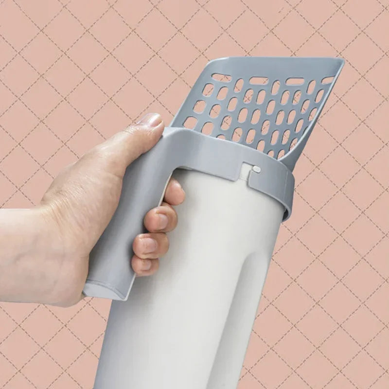 Detachable All in One Cat Litter Scooper Built in Bag Storage Portable Pet Cleaner Waste Bags Included for Indoor Cats Daily Use