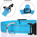 Reflective Dog Collar, Adjustable Nylon Safety Collar for Small & Medium Dogs