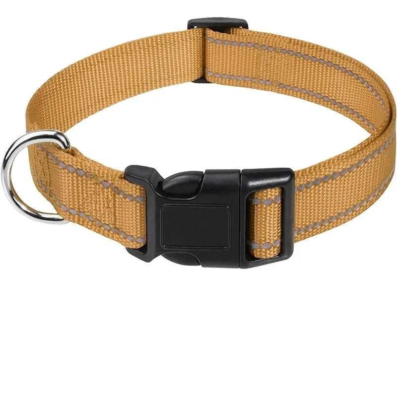 Reflective Dog Collar Adjustable Nylon Safety Collar for Small & Medium Dogs