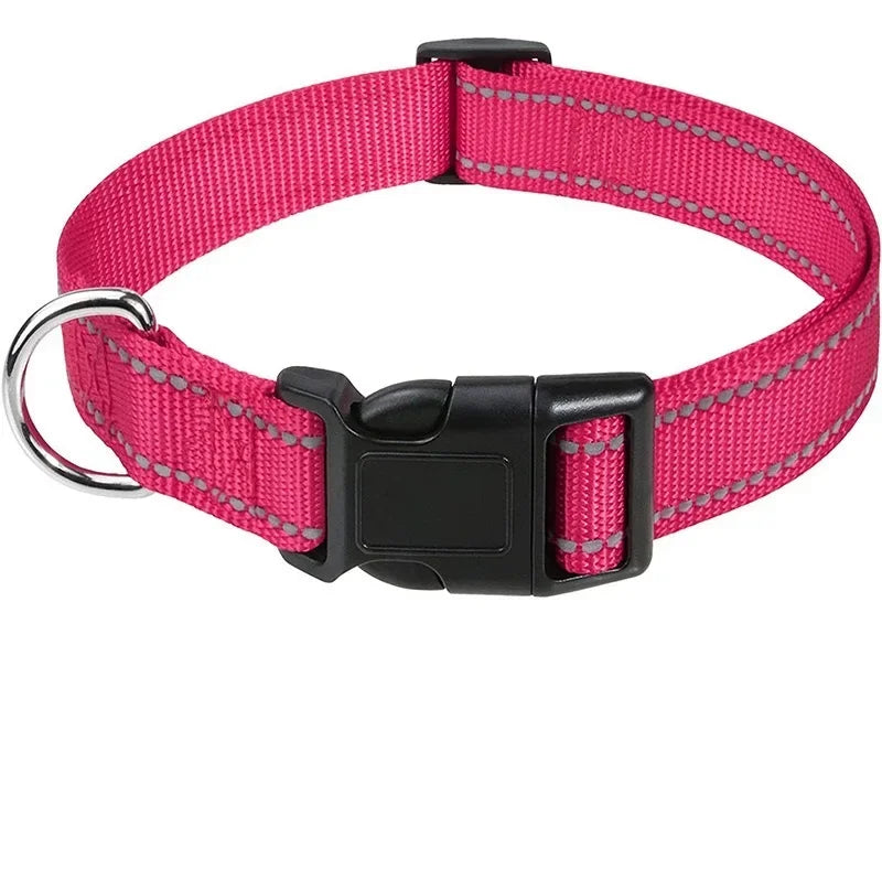 Reflective Dog Collar Adjustable Nylon Safety Collar for Small & Medium Dogs