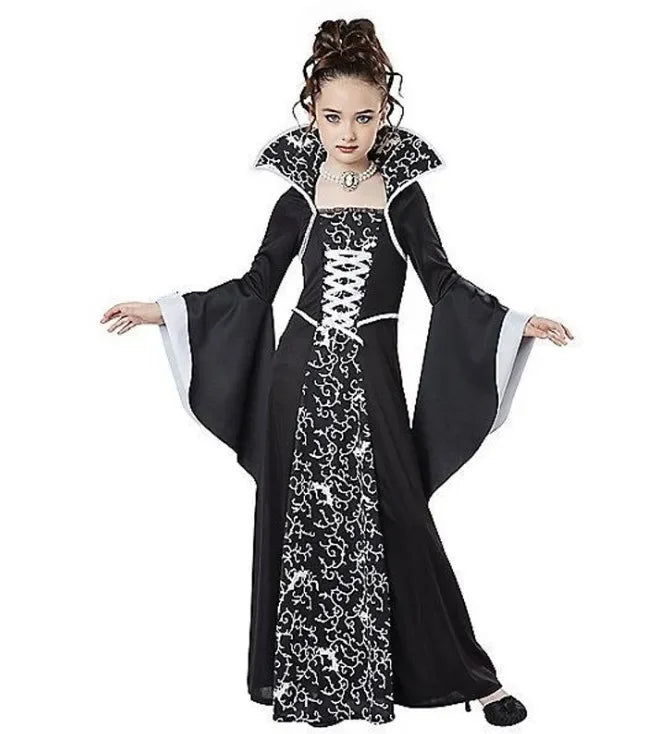 Halloween Costume for Kids Halloween Fantasy Vampire Costume Girls Witch Cosplay Children's Performance Clothing for Party