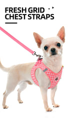 Reflective Cat Harness with Leash – Plaid Breathable Walking Kit