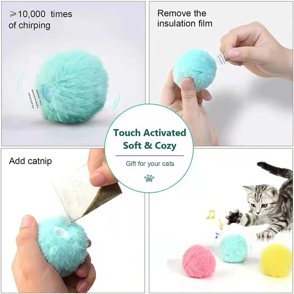 Interactive Cat Toy Ball with Catnip & Sound