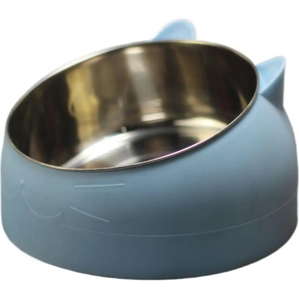 Stainless Steel Cat Bowl – 15° Inclined Non-Slip Feeder