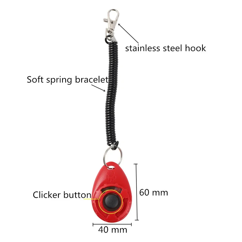 Dog Training Clicker Plastic Adjustable Wrist Strap Pet Trainer