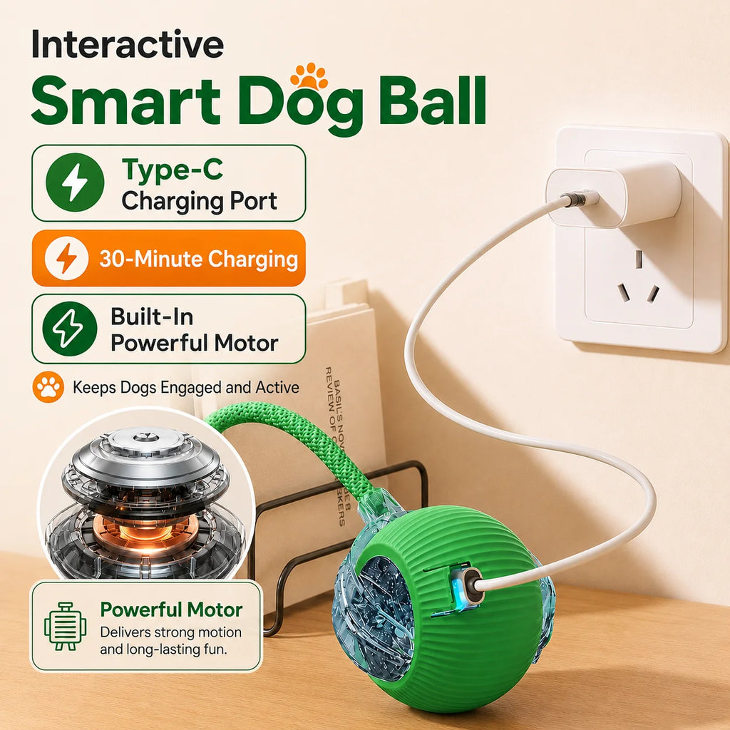 Automatic Dog Ball – Rechargeable Interactive Rolling Toy
