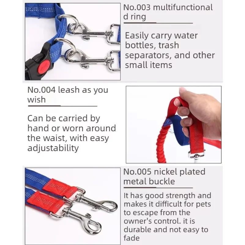 Hand Free Dog Leash for Adjustable Dog Leash Waist Belt Pet Walking Running Jogging Chest Strap Traction Rope Dog Accessories