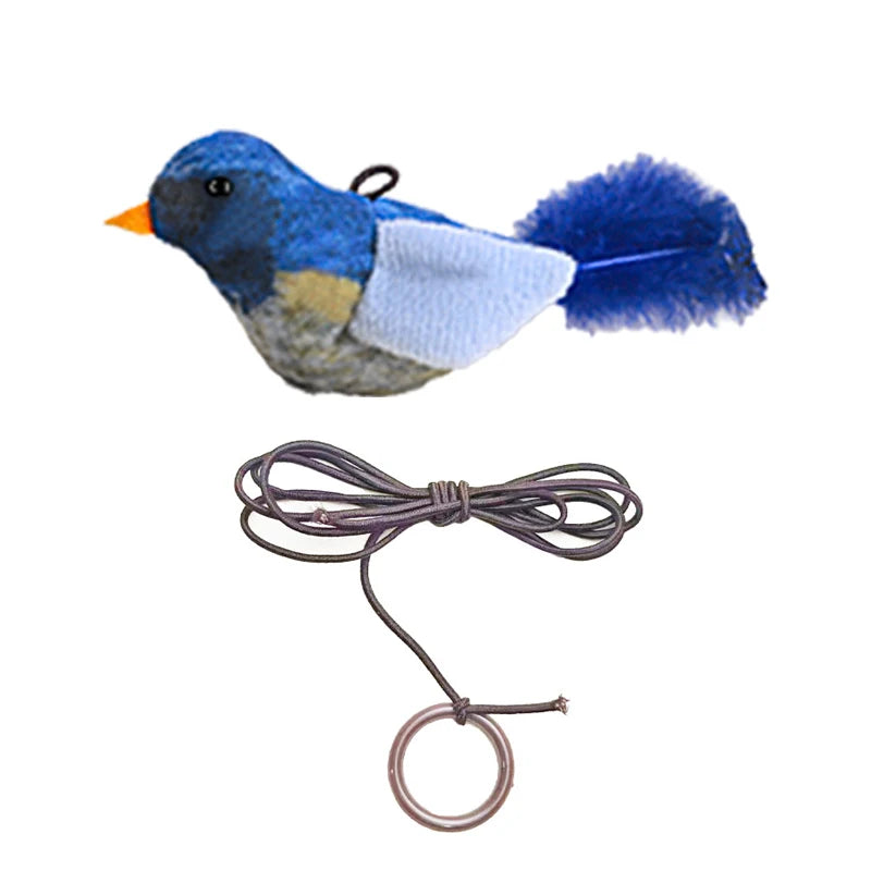 Lifelike Bird Cat Toy – Feather Plush Teaser for Kittens