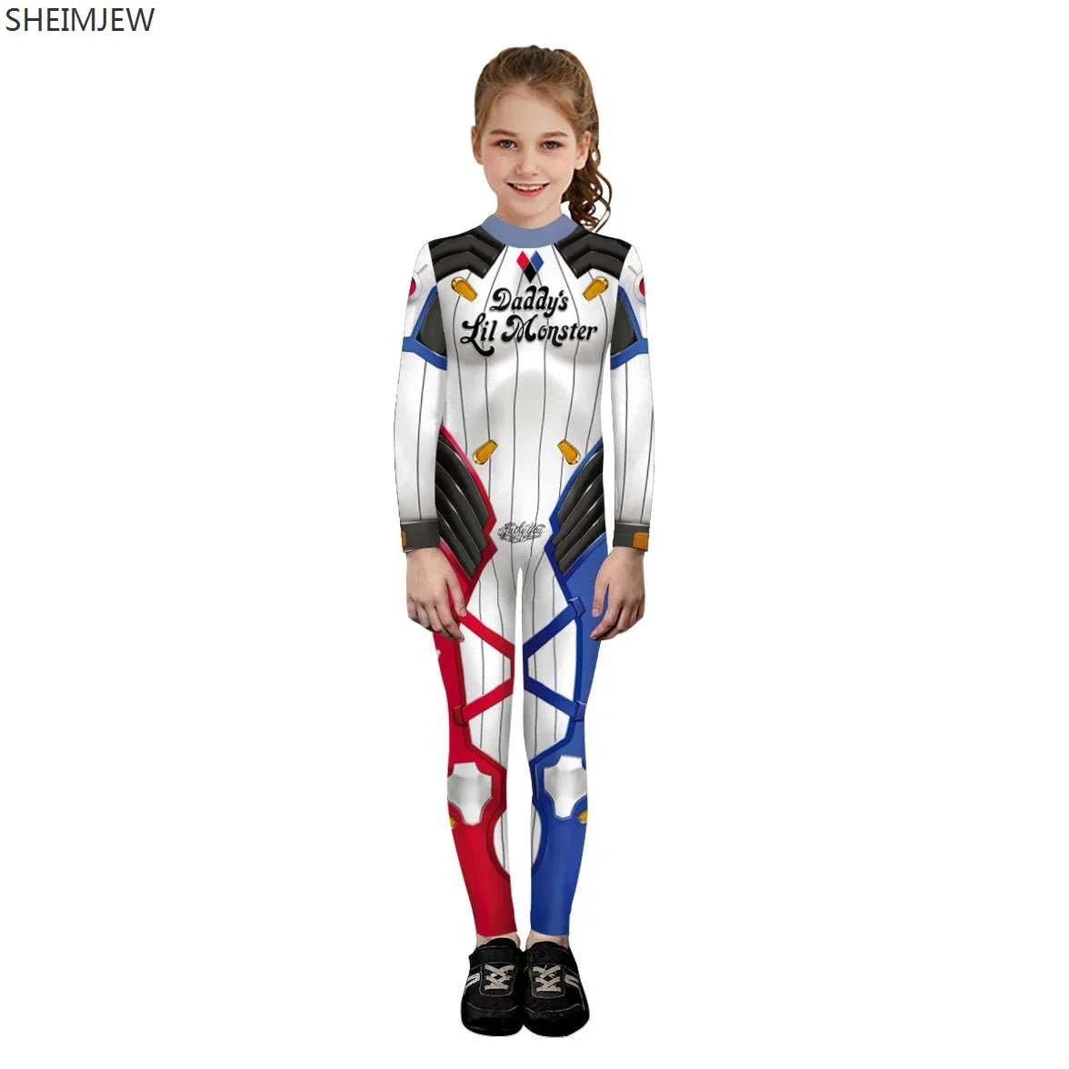 POP1 Children Punk Robot Cosplay Costumes Boys Girls Zentai Suit Muscle Skeleton Print Jumpsuit Halloween Party Kids Bodysuit