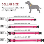 Reflective Dog Collar, Adjustable Nylon Safety Collar for Small & Medium Dogs