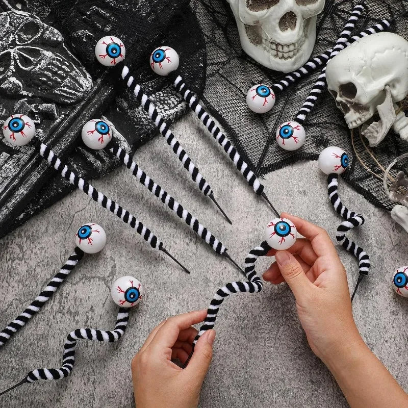 1/10pcs Cartoon Halloween Big Eyes Twisting Stick Creative Eye Color Plush Decoration Festival Event Party Children Adult Decor
